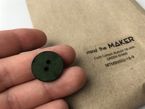 Curb cotton button fra mind the maker - i green khaki, 18 mm